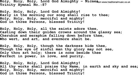 holy trinity college hymn lyrics|Holy, Holy, Holy, Lord God Almighty .
